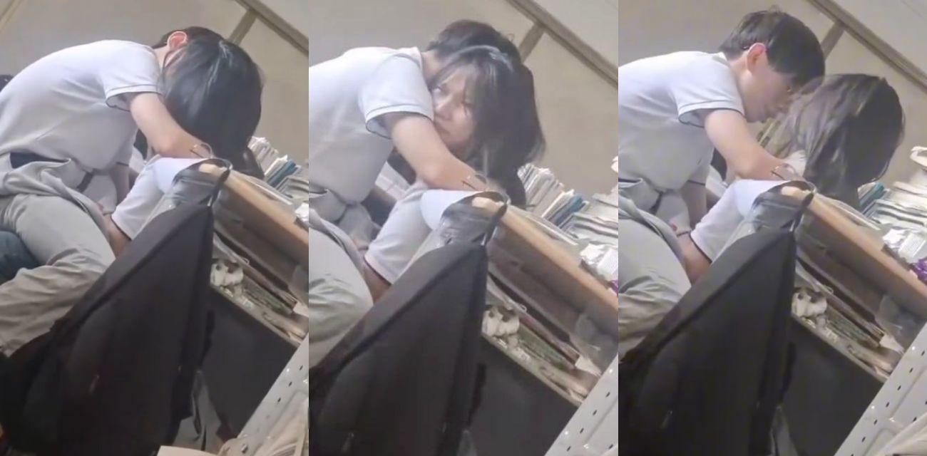 高三小情侣 高考前一天教室上演激情互动 舌吻手冲震惊旁人 发现被偷拍后仍沉溺爱河！ - 51吃瓜网-51吃瓜网